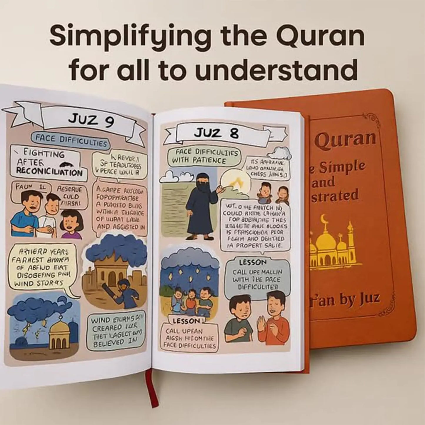 Quran Made Simple Guide: Illustrated Tafsir & Easy Quran Study for Beginners, Ramadan & Eid Gifts, Daily Islamic Reflection Book